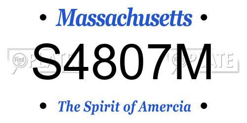 S4807M Massachusetts License Plate