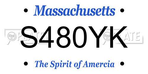 S480YK Massachusetts License Plate