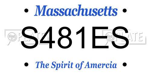 S481ES Massachusetts License Plate