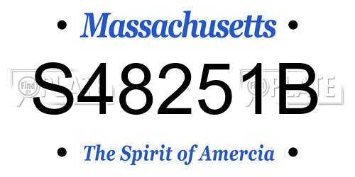 S48251B Massachusetts License Plate