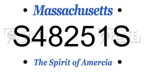 S48251S Massachusetts License Plate