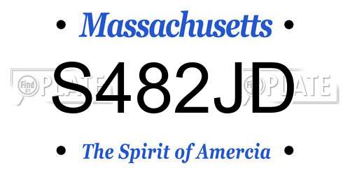 S482JD Massachusetts License Plate