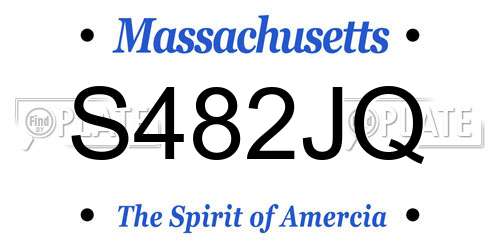 S482JQ Massachusetts License Plate