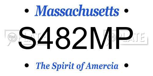 S482MP Massachusetts License Plate