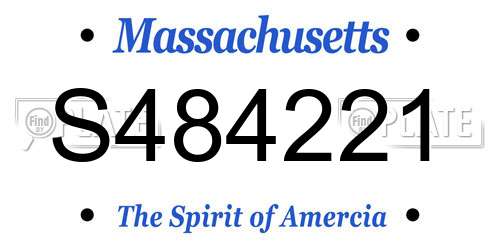 S484221 Massachusetts License Plate