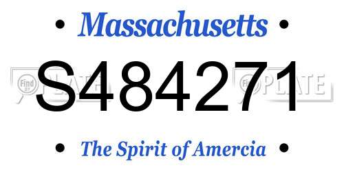 S484271 Massachusetts License Plate