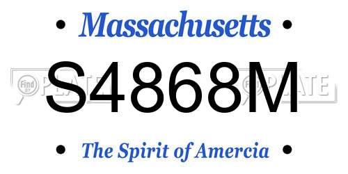 S4868M Massachusetts License Plate