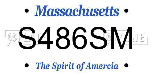 S486SM Massachusetts License Plate