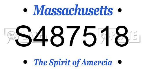 S487518 Massachusetts License Plate