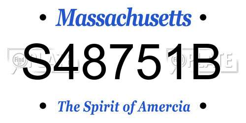 S48751B Massachusetts License Plate