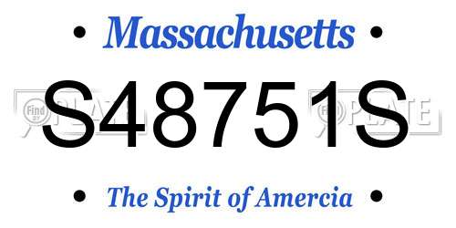 S48751S Massachusetts License Plate