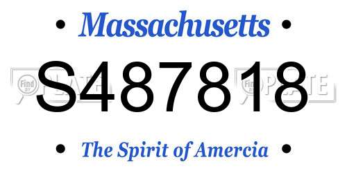 S487818 Massachusetts License Plate