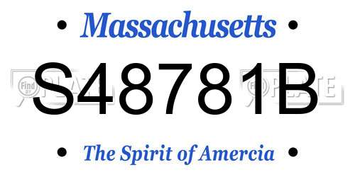 S48781B Massachusetts License Plate