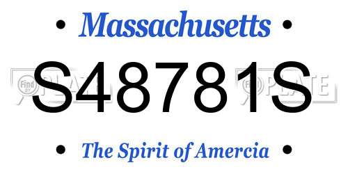 S48781S Massachusetts License Plate