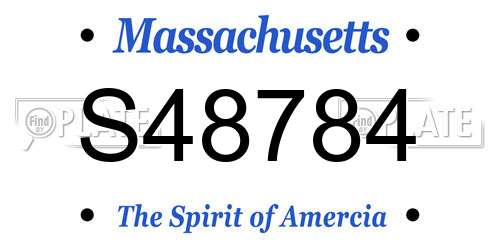 S48784 Massachusetts License Plate