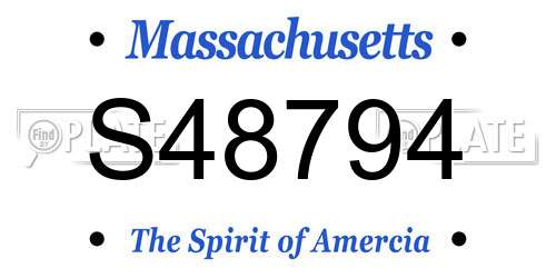 S48794 Massachusetts License Plate