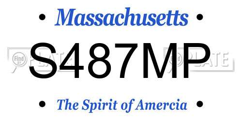 S487MP Massachusetts License Plate