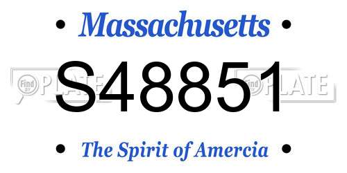 S48851 Massachusetts License Plate