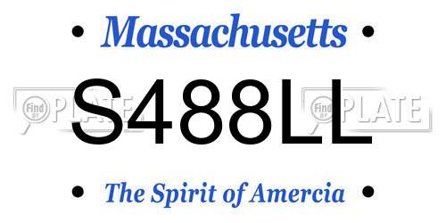 S488LL Massachusetts License Plate