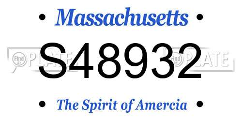 S48932 Massachusetts License Plate