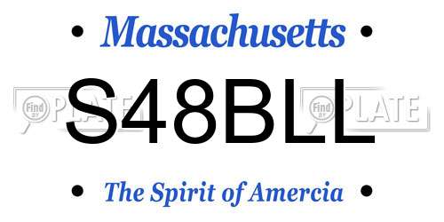 S48BLL Massachusetts License Plate