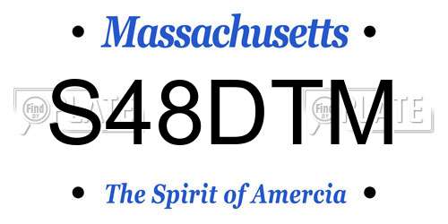 S48DTM Massachusetts License Plate