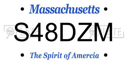 S48DZM Massachusetts License Plate