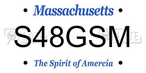 S48GSM Massachusetts License Plate