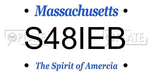S48IEB Massachusetts License Plate