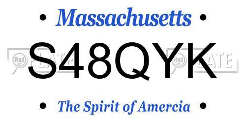 S48QYK Massachusetts License Plate