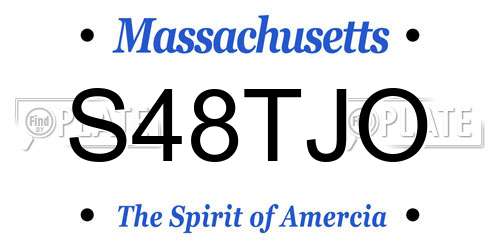 S48TJO Massachusetts License Plate
