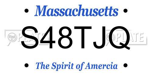 S48TJQ Massachusetts License Plate