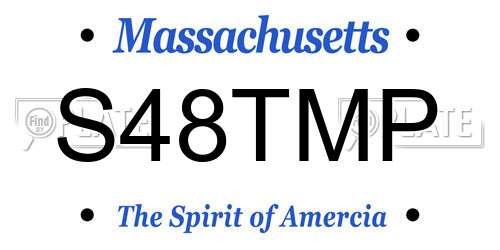 S48TMP Massachusetts License Plate