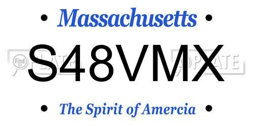 S48VMX Massachusetts License Plate