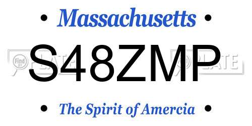 S48ZMP Massachusetts License Plate