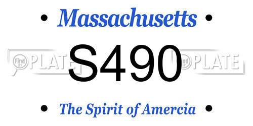 S490 Massachusetts License Plate