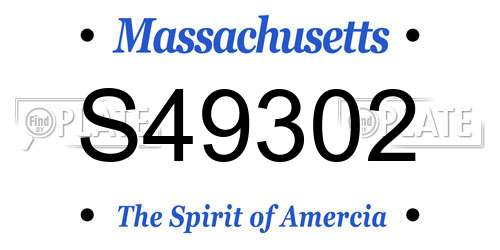 S49302 Massachusetts License Plate