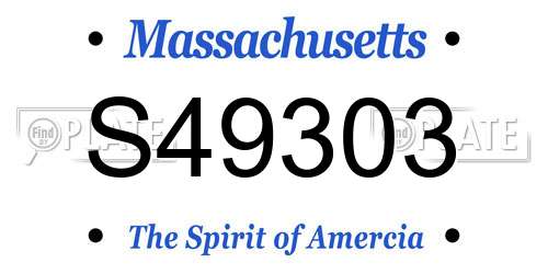 S49303 Massachusetts License Plate