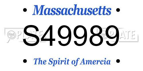 S49989 Massachusetts License Plate