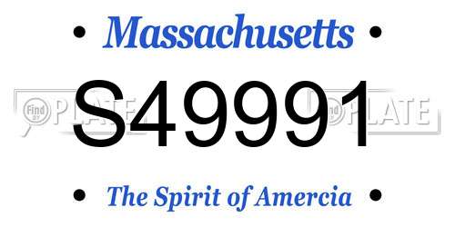 S49991 Massachusetts License Plate