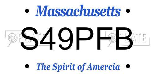 S49PFB Massachusetts License Plate