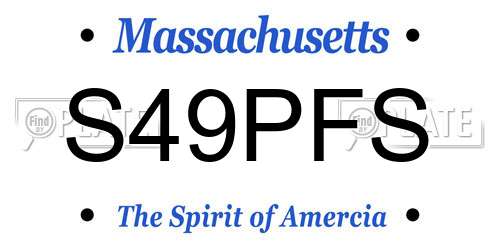 S49PFS Massachusetts License Plate