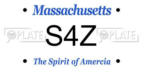 S4Z Massachusetts License Plate