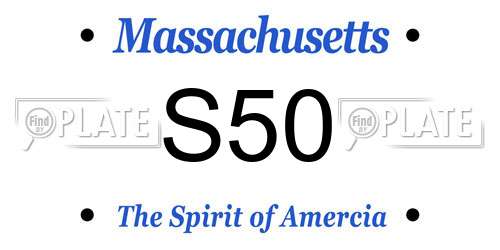 S50 Massachusetts License Plate