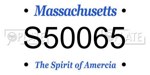 S50065 Massachusetts License Plate