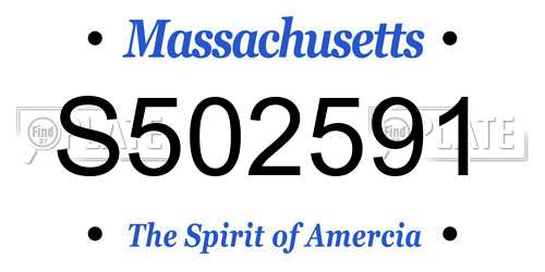 S502591 Massachusetts License Plate
