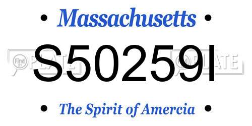 S50259I Massachusetts License Plate