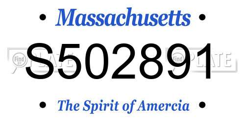 S502891 Massachusetts License Plate
