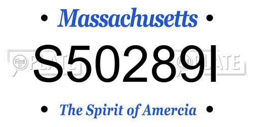 S50289I Massachusetts License Plate