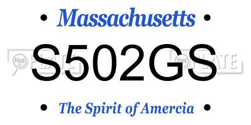 S502GS Massachusetts License Plate